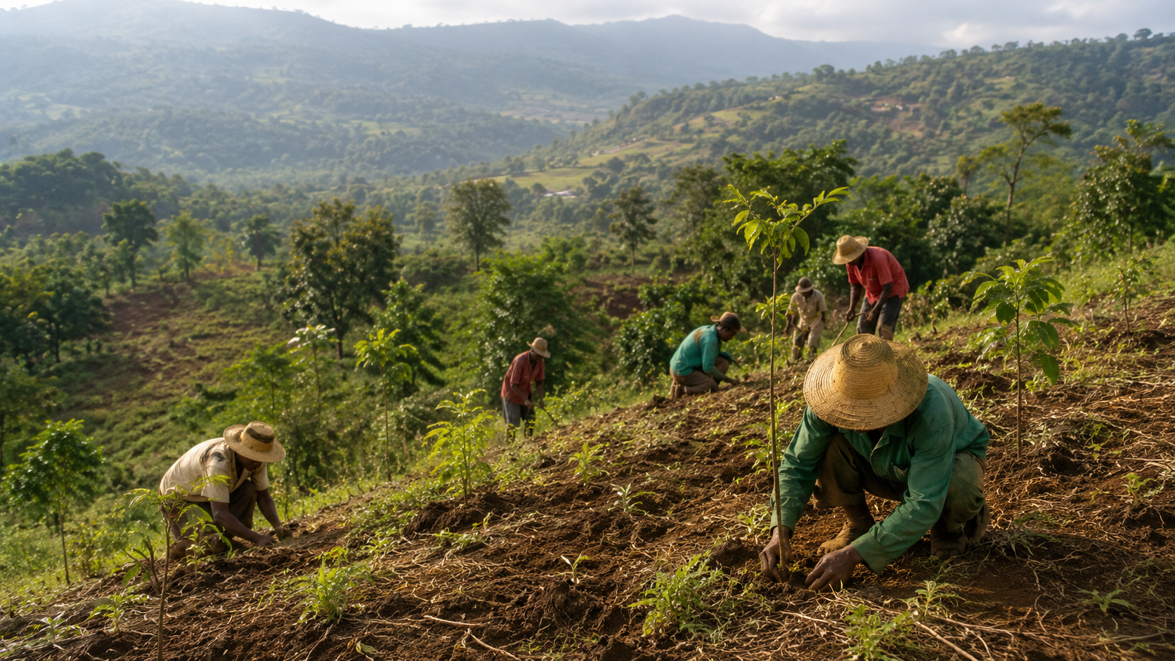 Plantation communautaire — équipe Better Earth replantant la forêt à Madagascar